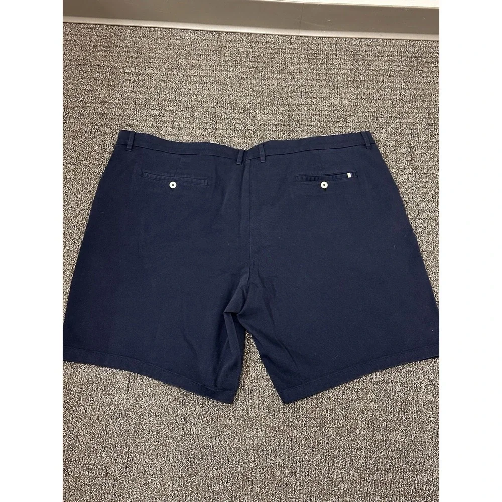 Robert Graham Chino Shorts Mens 46 Navy‎ Blue Classic Solid Fit Summer Golf NEW